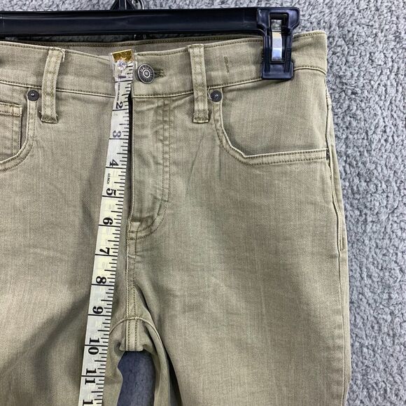 Madewell Skinny Jeans Womens 26 Green Stretch Pockets Zipper 9" High Rise Denim - Picture 12 of 15